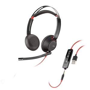Plantronics Blackwire C5220 USB słuchawka z mikrofonem do PC i telefonu komórkowego (złącze USB-A/jack 3.5mm)