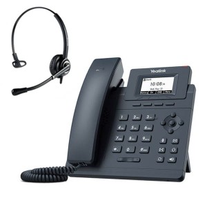 Telefon VoIP z słuchawką call center Yealink T30 + Platora Pro-M 