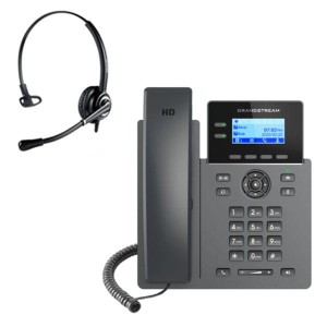 Telefon VoIP z słuchawką call center Grandstream GRP 2602P + Platora Pro-M 