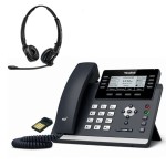 Telefon Yealink T43U z bezprzewodową słuchawką nagłowną Bluetooth na dwoje uszu