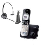 Telefon bezprzewodowy z słuchawką call center Panasonic KX-TG6811  + Plantronics C565 (idealny zestaw na recepcję)