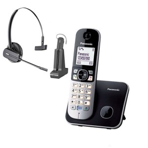 Telefon bezprzewodowy z słuchawką call center Panasonic KX-TG6811  + Plantronics C565 (idealny zestaw na recepcję)