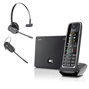 Telefon bezprzewodowy z słuchawką call center Gigaset C530 IP + Plantronics C565