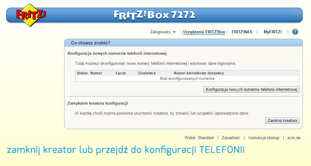 FRITZ!Box - ukończona konfiguracja