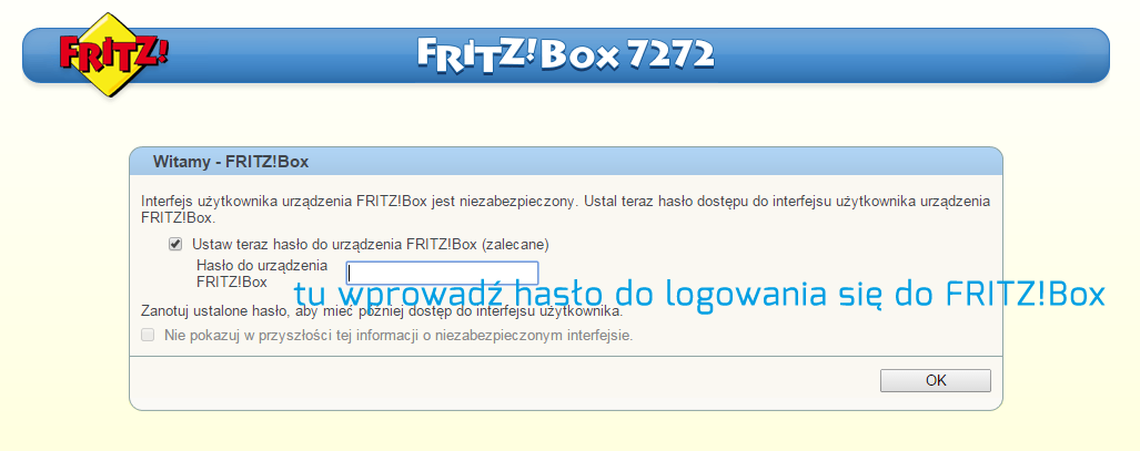 FRITZ!Box - zabezpieczenie hasłem