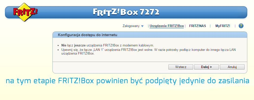 FRITZ!Box - konfiguracja na łączu kablowym