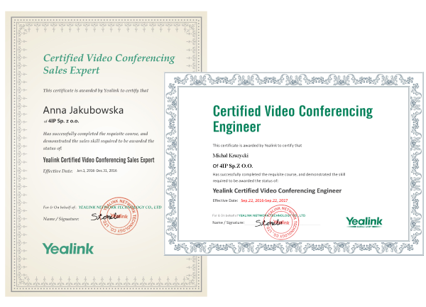 certyfikat yealink